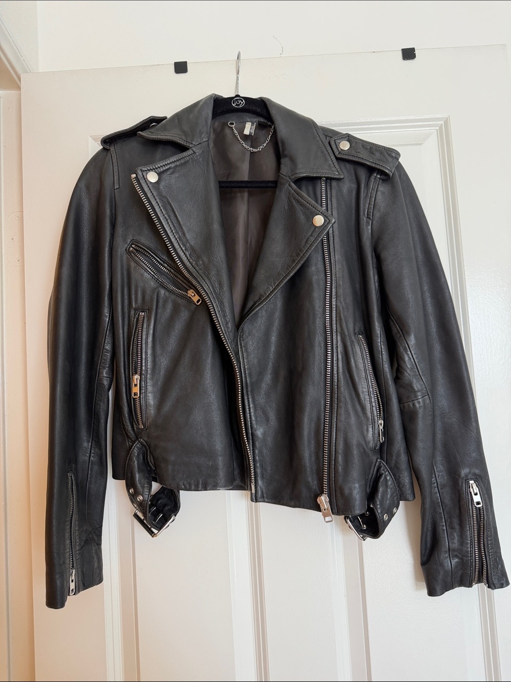 Topshop Black Leather Moto Jacket